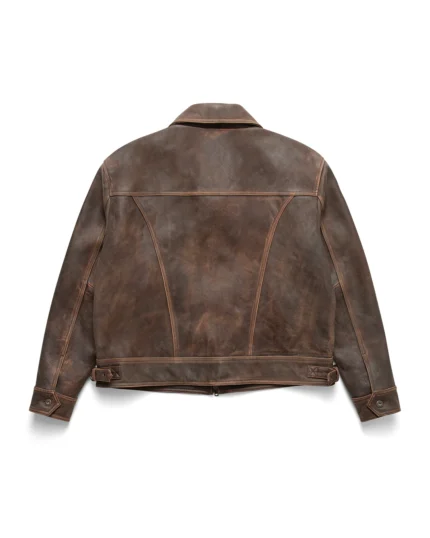 Aged Heavy Wash Leather Jacket